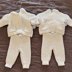 Cream Knit Baby Outfit Set